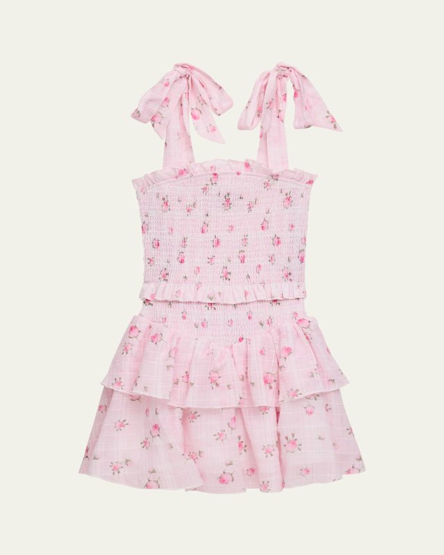 Girl's Tween Emerson Tie-Shoulder Ruffle Dress, Size S-XL